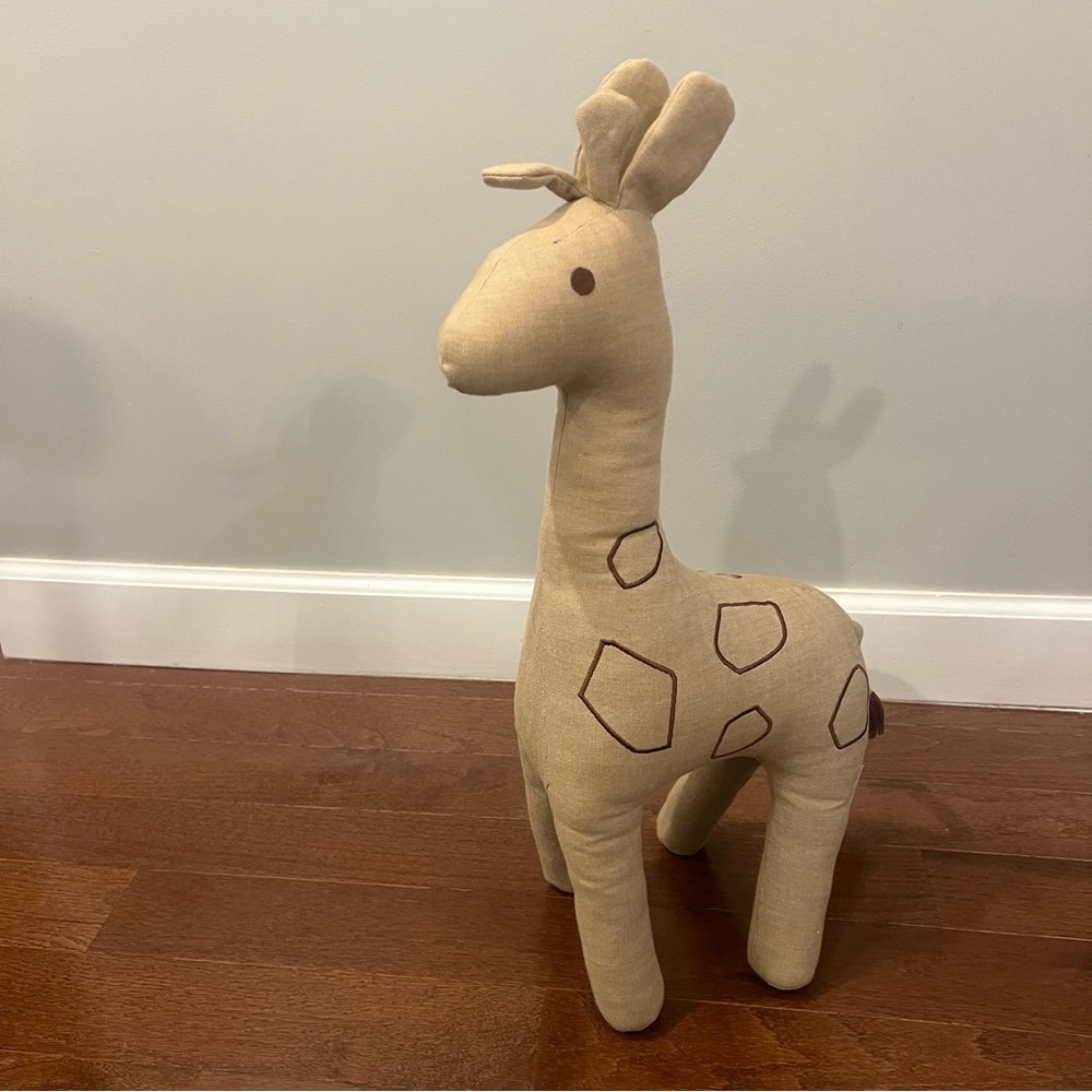 Restoration Hardware Cream and Brown Stuffed Giraffe - Picture 2 of 4